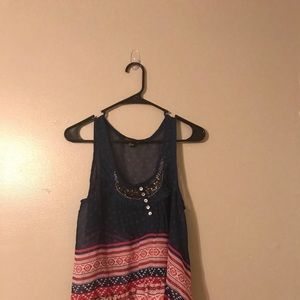 Forever 21 Sheer Chiffon Tank with Beading Detail